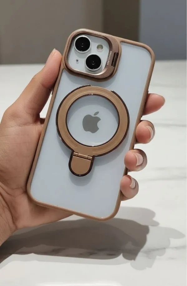 CASELIN_Back_Cover_for_Apple_iPhone_13_(Brown,_Ring_Case,_Metal,_Pack_of:_1)