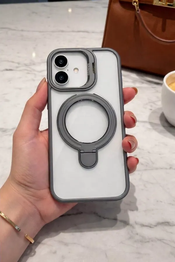 CASELIN_Back_Cover_for_Apple_iPhone_16_(Grey,_Ring_Case,_Metal,_Pack_of:_1)