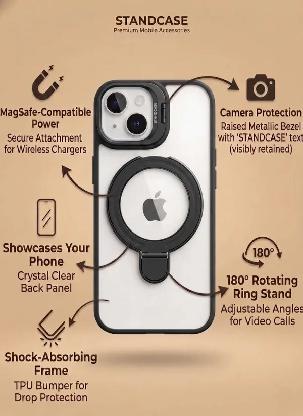 CASELIN_Back_Cover_for_Apple_iPhone_15_(Black,_Ring_Case,_Metal,_Pack_of:_1)