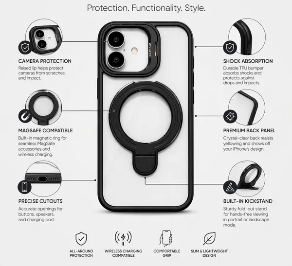 CASELIN_Back_Cover_for_Apple_iPhone_17_(Black,_Ring_Case,_Metal,_Pack_of:_1)