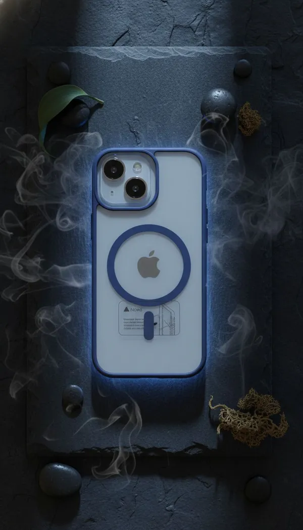 CASELIN_Back_Cover_for_Apple_iPhone_15_Plus_(Blue,_Ring_Case,_Metal,_Pack_of:_1)