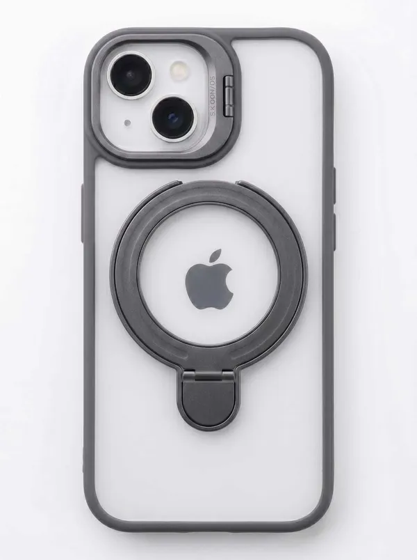 CASELIN_Back_Cover_for_Apple_iPhone_13_(Grey,_Ring_Case,_Metal,_Pack_of:_1)