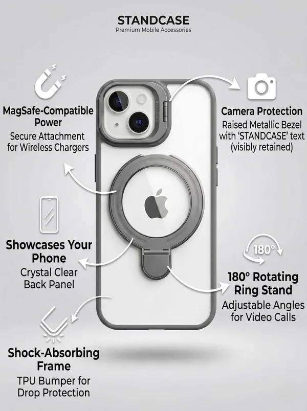 CASELIN_Back_Cover_for_Apple_iPhone_13_(Grey,_Ring_Case,_Metal,_Pack_of:_1)