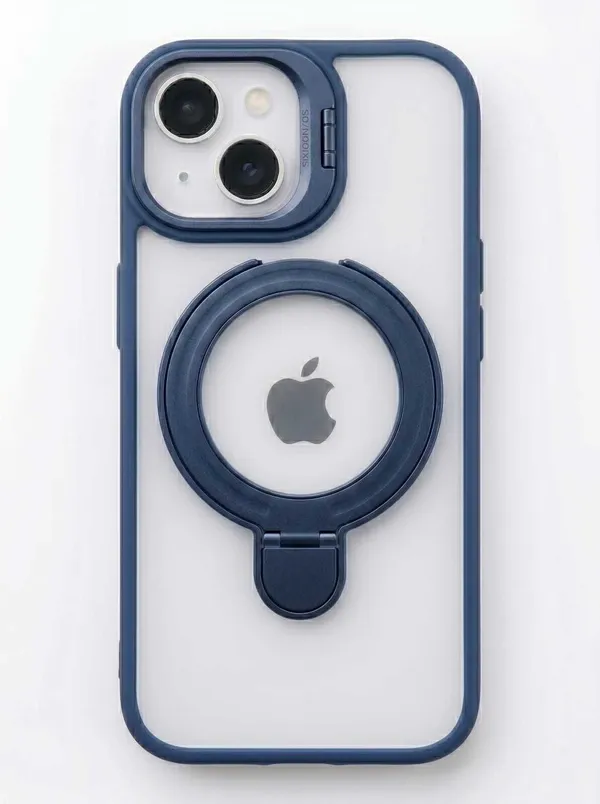 CASELIN_Back_Cover_for_Apple_iPhone_13_(Blue,_Ring_Case,_Metal,_Pack_of:_1)