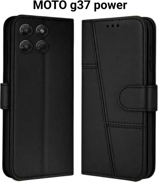 Flip_Cover_for_MOTO_G37_POWER_(Black,_Magnetic_Case,_Leather,_Pack_of:_1)