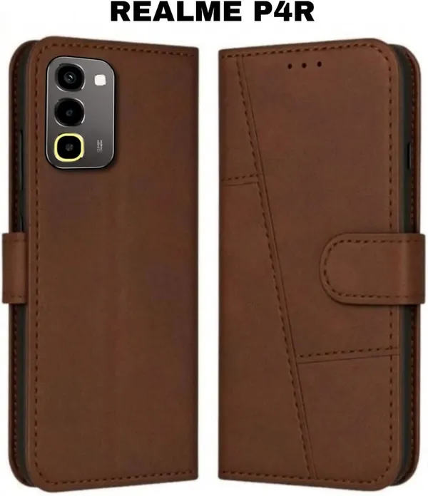 Flip_Cover_for_realme_P4R_(Black,_Magnetic_Case,_Leather,_Pack_of:_1)