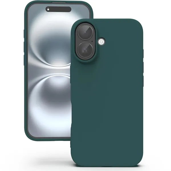 Premium_Silicone_Phone_Case_for_iPhone_16_Plus_-_Dark_Green