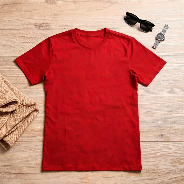 Red_Crew_Neck_Regular_Fit_T_Shirt_For_Women