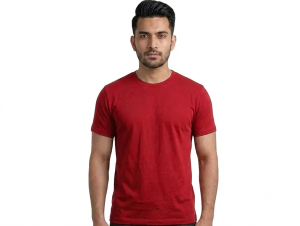 Red_Crew_Neck_Regular_Fit_T-Shirt_for_Men