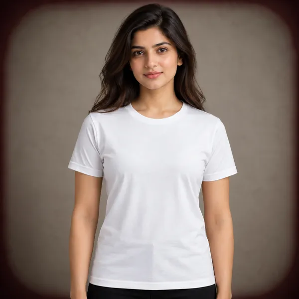 White_Regular_Fit_Crew_Neck_T_Shirt_For_Women