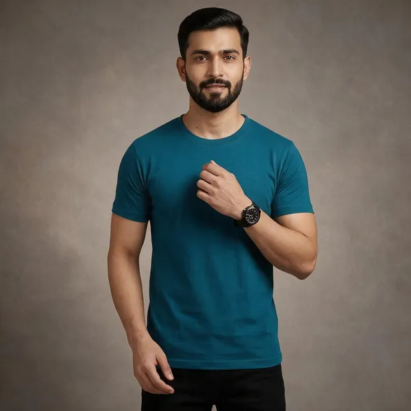 Teal_Regular_Fit_T_Shirt_For_Men