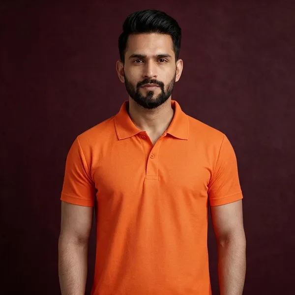 Orange_Regular_Fit_Polo_T_Shirt_For_Men