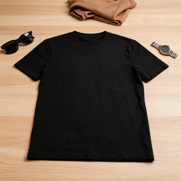 Black_Crew_Neck_Regular_Fit_T_Shirt_For_Women