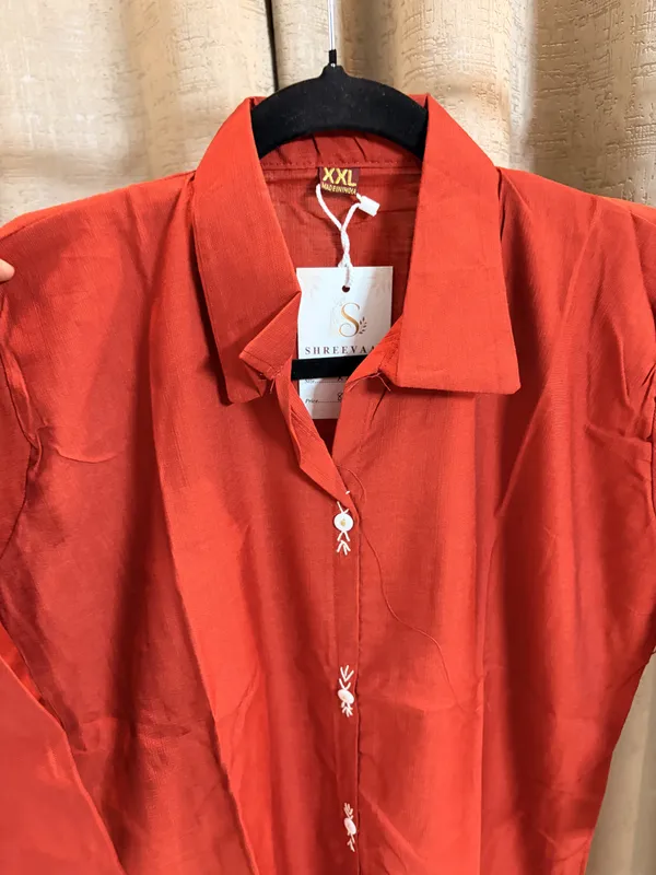 Red_Collared_Long_Kurti_for_Women