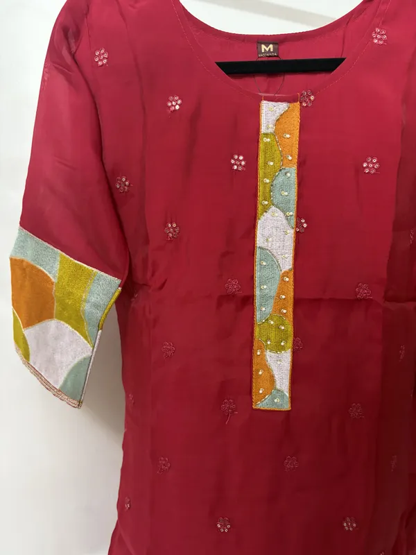 Red_Embroidered_Kurta_Set_For_Women