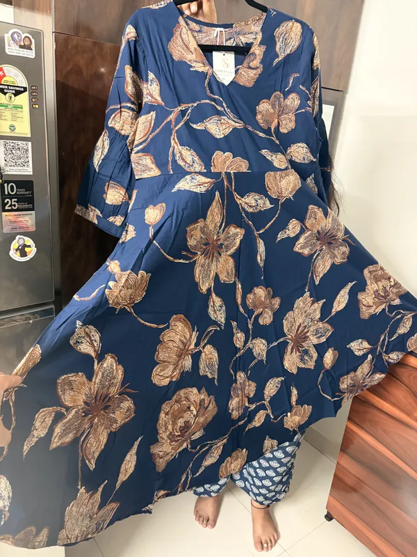 Blue_Printed_Flared_Dress_for_Women