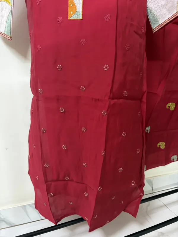 Red_Embroidered_Kurta_Set_For_Women
