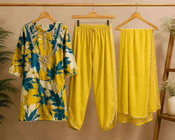 Yellow_Floral_Print_Straight_Kurta_Set_For_Women