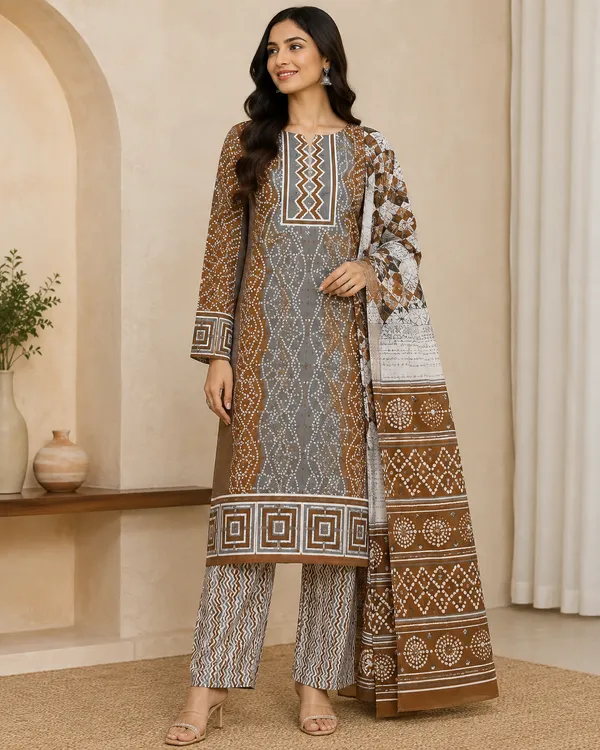 Brown_Printed_Straight_Kurta_Set_For_Women