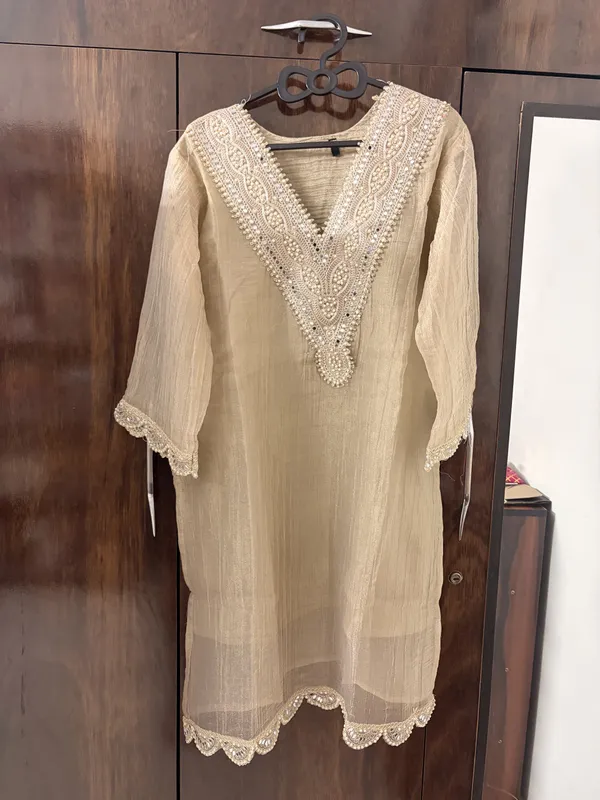 Beige_Embellished_Straight_Kurta_For_Women