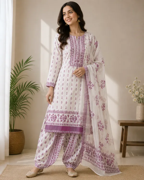 White_Printed_Straight_Kurta_Set_For_Women