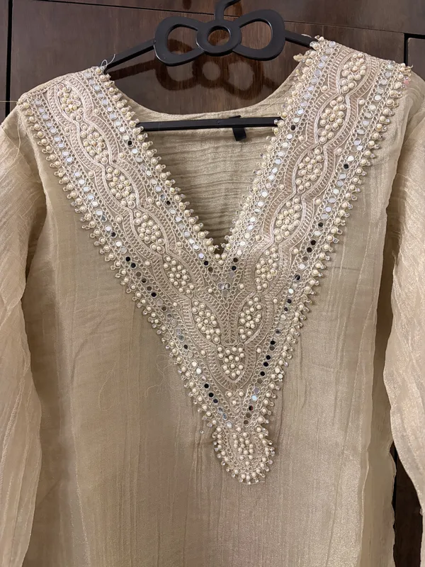 Beige_Embellished_Straight_Kurta_For_Women