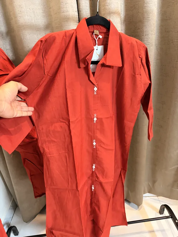 Red_Collared_Long_Kurti_for_Women