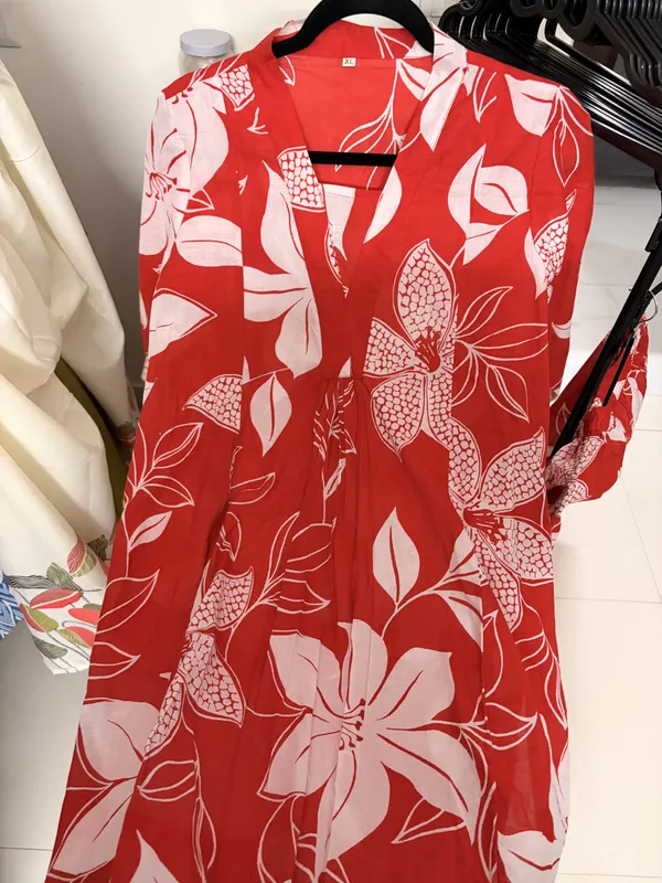 Red_Floral_Printed_Kurta_Pant_Set_for_Women