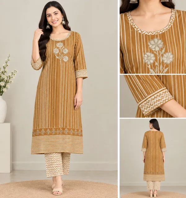 Brown_Cotton_Printed_Unstitched_Suit_Material_For_Women