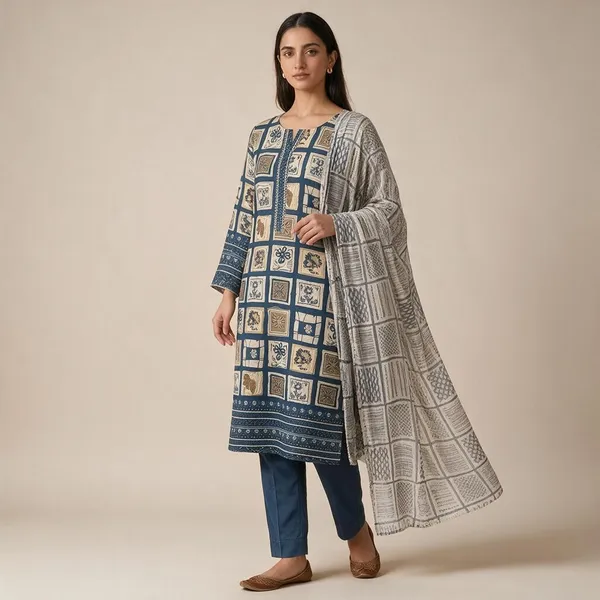 Multicolour_Cotton_Printed_Unstitched_Dress_Material_For_Women