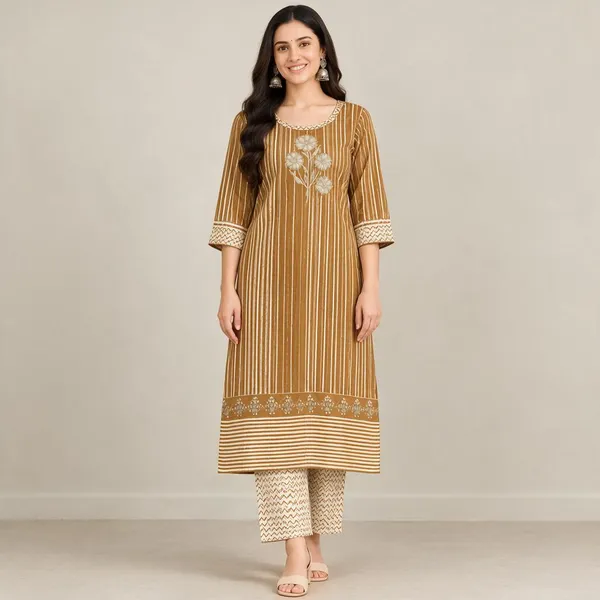 Brown_Cotton_Printed_Unstitched_Suit_Material_For_Women