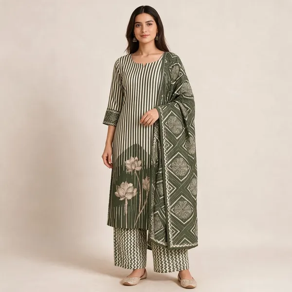 Green_Cotton_Printed_Unstitched_Suit_Material_For_Women