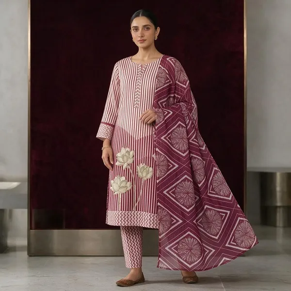 Pink_Cotton_Printed_Unstitched_Suit_Set_For_Women