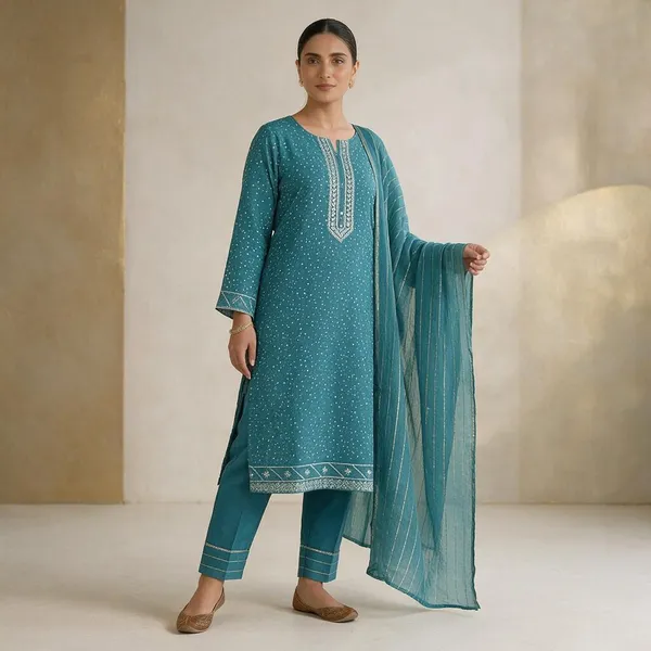 Teal_Cotton_Straight_Printed_Kurta_Set_For_Women