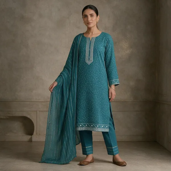 Teal_Cotton_Straight_Printed_Kurta_Set_For_Women