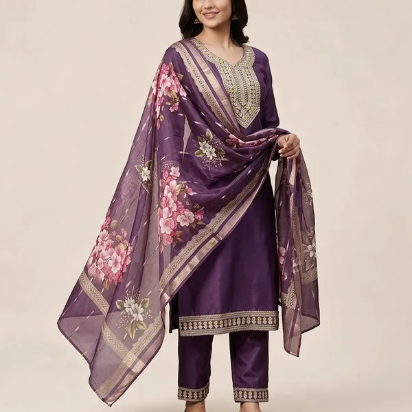 Purple_Roman_Glass_Embellished_Ethnic_Kurta_Set_For_Women