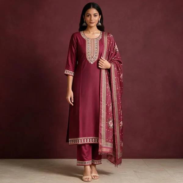 Pink_Roman_Glass_Embellished_Ethnic_Kurta_Set_For_Women