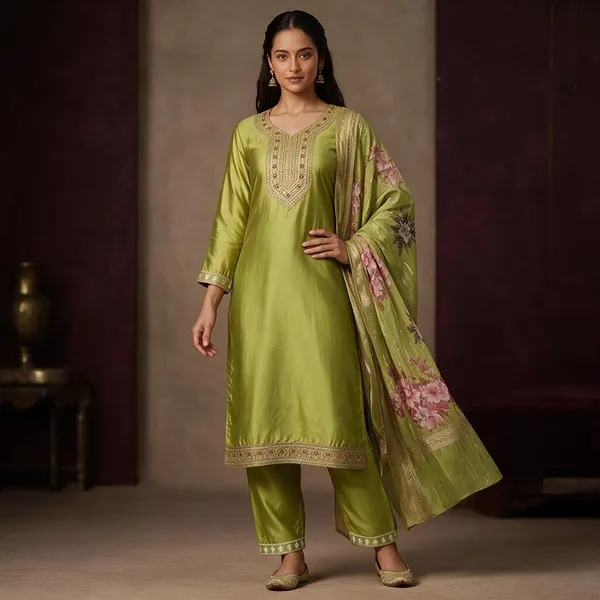 Green_Roman_Glass_Embroidered_Kurta_Set_For_Women