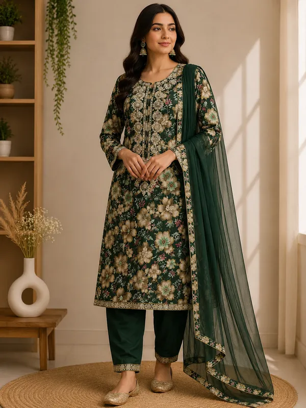 Green_Floral_Straight_Kurta_Set_for_Women