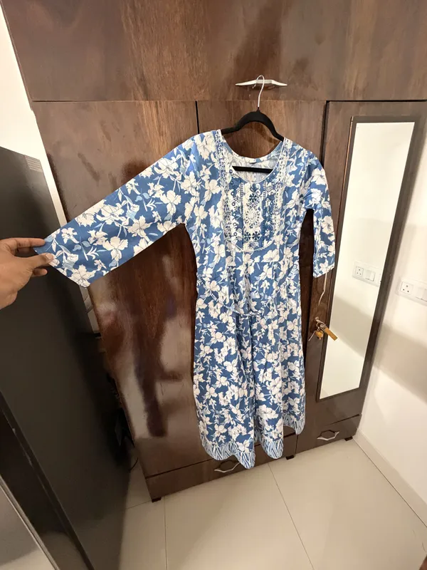 Blue_Printed_A-Line_Dress_for_Women