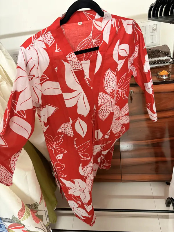 Red_Floral_Printed_Kurta_Pant_Set_for_Women