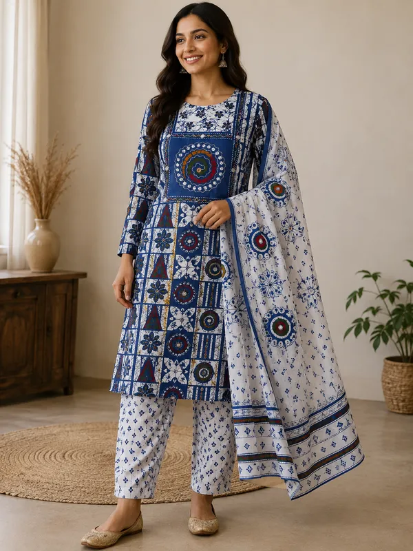 Blue_Printed_Straight_Kurta_Set_For_Women