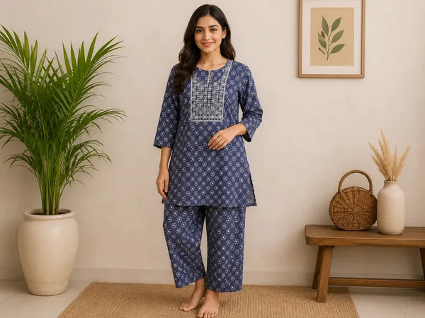 Blue_Printed_Kurta_Pant_Set_for_Women