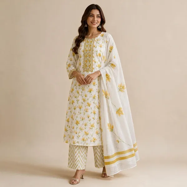 Ivory_Cotton_Straight_Floral_Unstitched_Print_Kurta_Set_For_Women