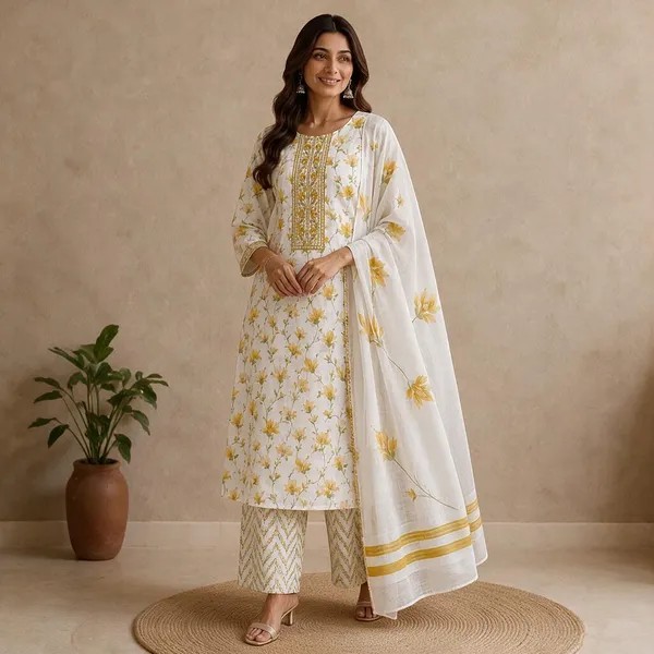 Ivory_Cotton_Straight_Floral_Unstitched_Print_Kurta_Set_For_Women