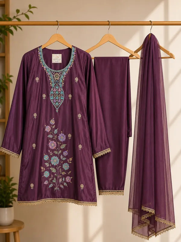 Purple_Embroidered_Straight_Kurta_Set_For_Women