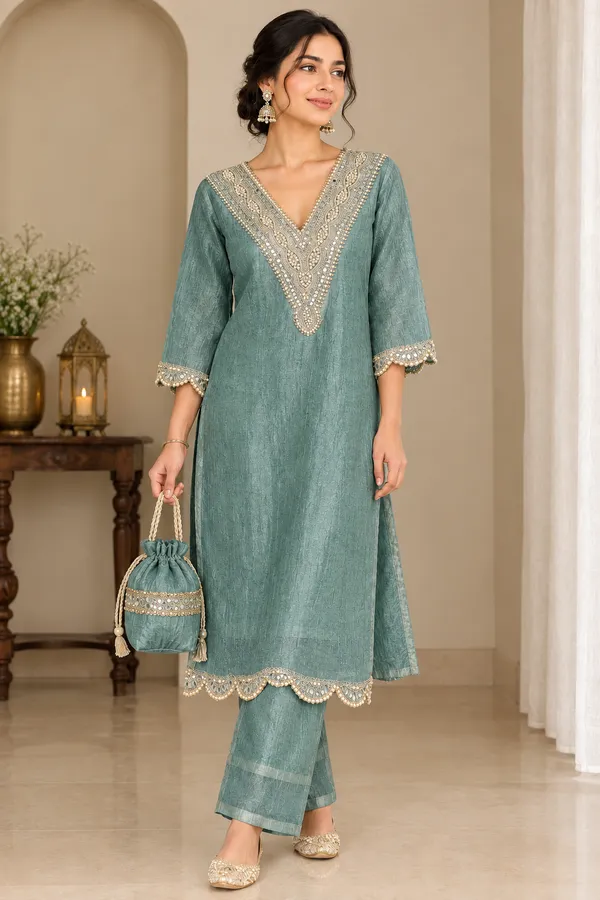 Green_Embroidered_Kurta_for_Women