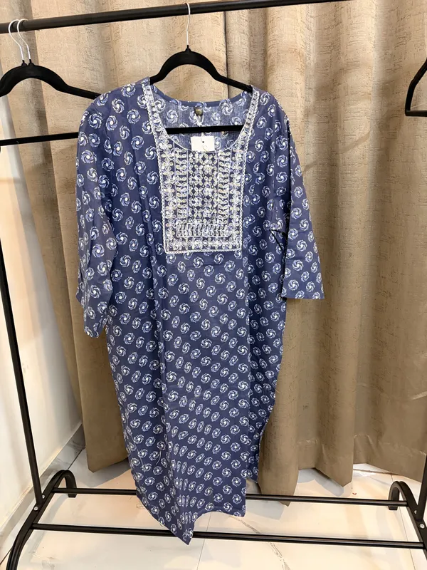 Blue_Printed_Kurta_Pant_Set_for_Women