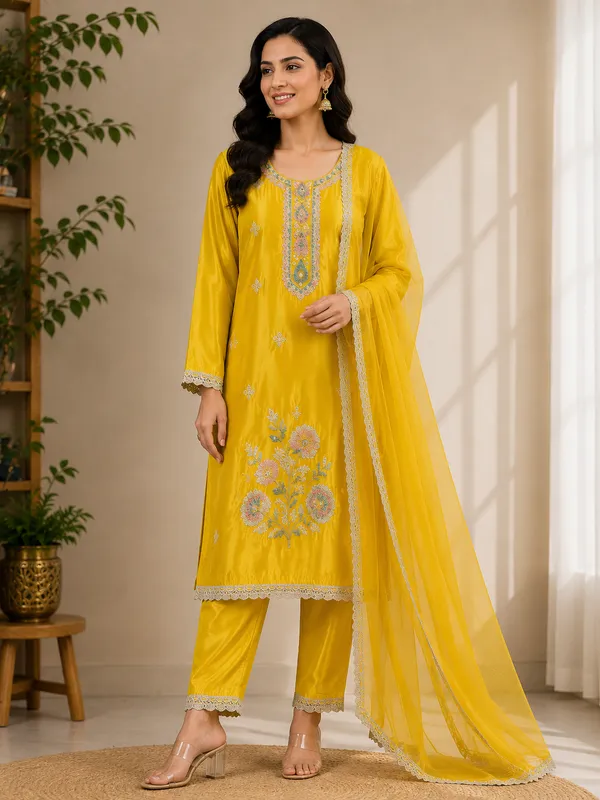 Yellow_Embroidered_Straight_Kurta_Set_for_Women