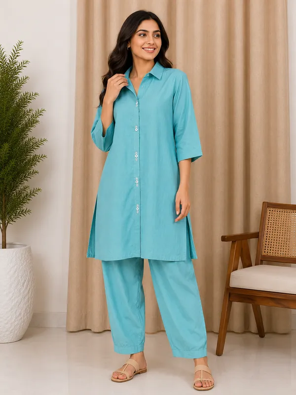 Blue_Collared_Kurta_Set_for_Women